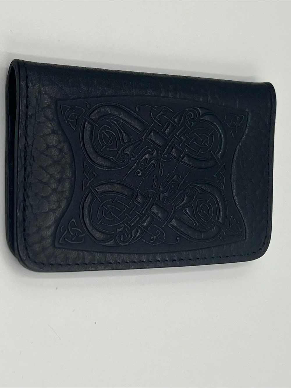 Oberon Black Leather Mini Wallet/Card Holder